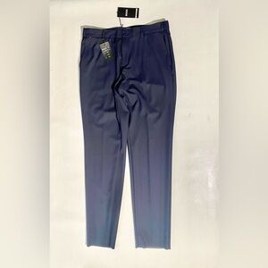 NEW Boss Hugo Boss Mens Stretch Viscose Unhemmed Dress Pants Navy $198